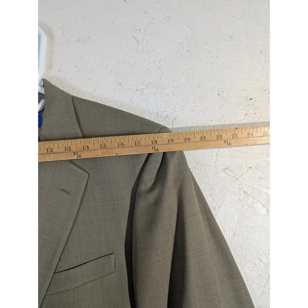 Tallia‎ Uomo Worsted Wool Jacket 44L Brown Made in USA Serra Super 110s